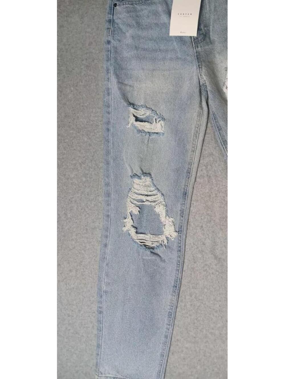 NWT! Kancan Distressed Jeans Womens Size 5/26 Light Blue 5 Pocket - Picture 10 of 13